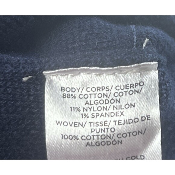 Loft Ruffle Neck Sweater Womens XL Navy Button Up Cardigan Workwear Fall Casual - Picture 12 of 12